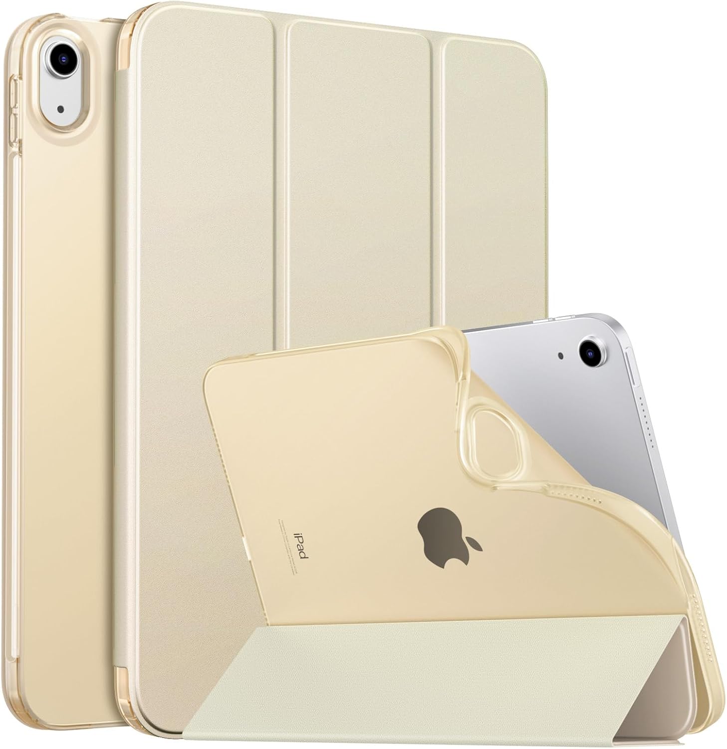 MoKo Funda para iPad de 10 generación 2022, iPad 10.9 con cubierta trasera de TPU suave translúcido esmerilado, funda delgada con función de