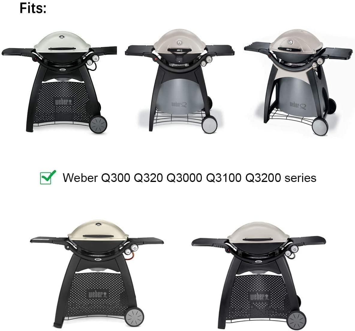 Uniflasy Tubo de quemador 65032 para Weber Q300 Q3000 Q320 Q3200 404341 57060001 586002 parrilla de gas 304 parrilla de acero inoxidable 60036 80385