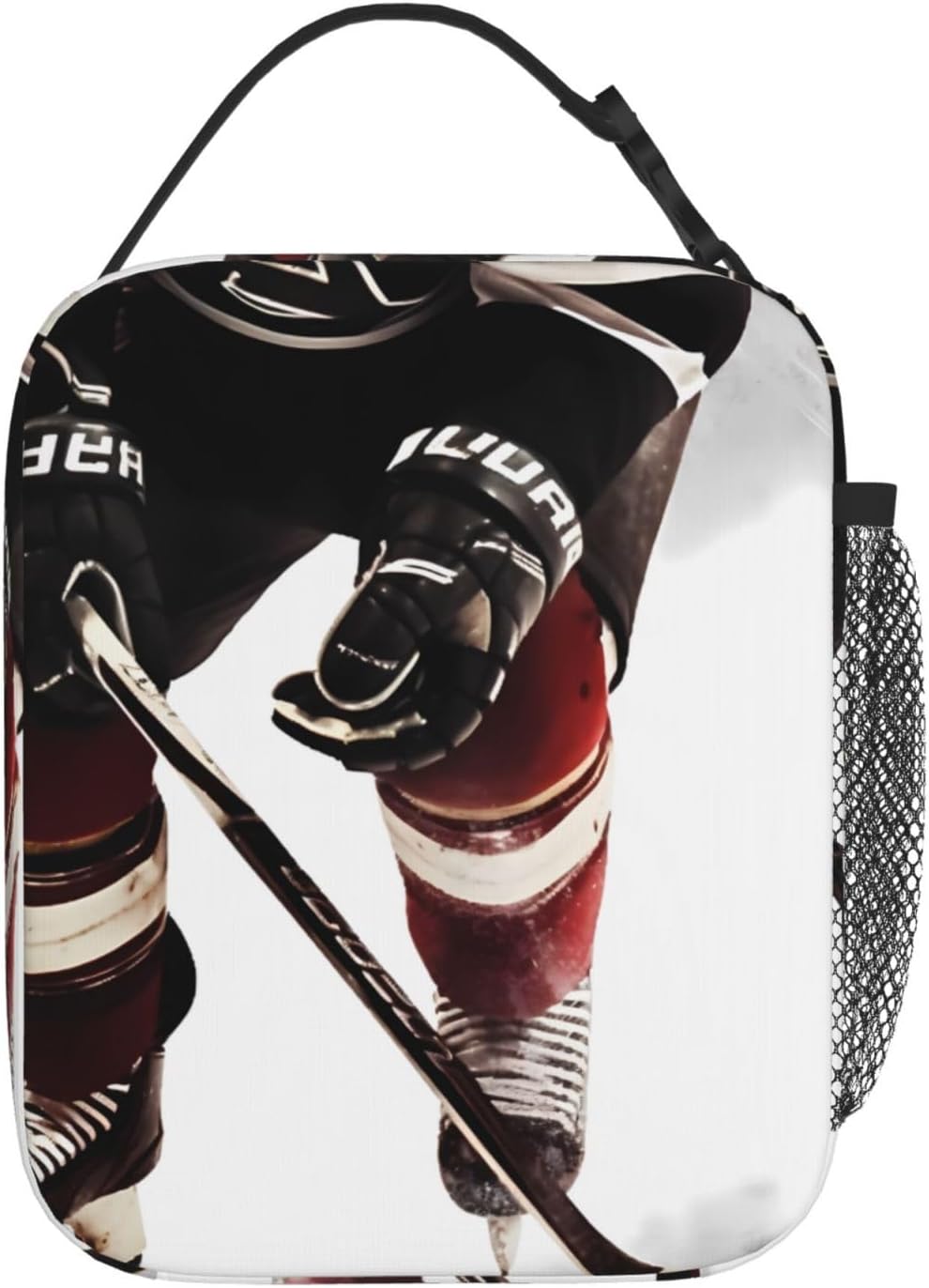 RLDOBOFE Lonchera para mujer, bolsa de almuerzo aislada, con patrón de hockey sobre hielo, lonchera para el trabajo, picnic, bolsa de almuerzo