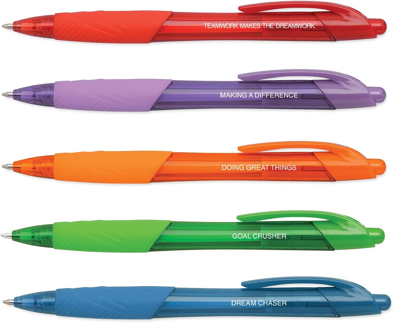 Coloridos bolígrafos de oficina de reconocimiento de empleadosjuego de 5 bolígrafos de frases inspiradorasbolígrafo a juego con tinta de color y