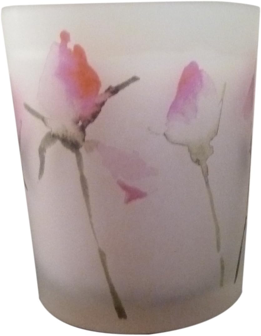 SIA USA Vela de rosa de moda casera en maceta floral pintada