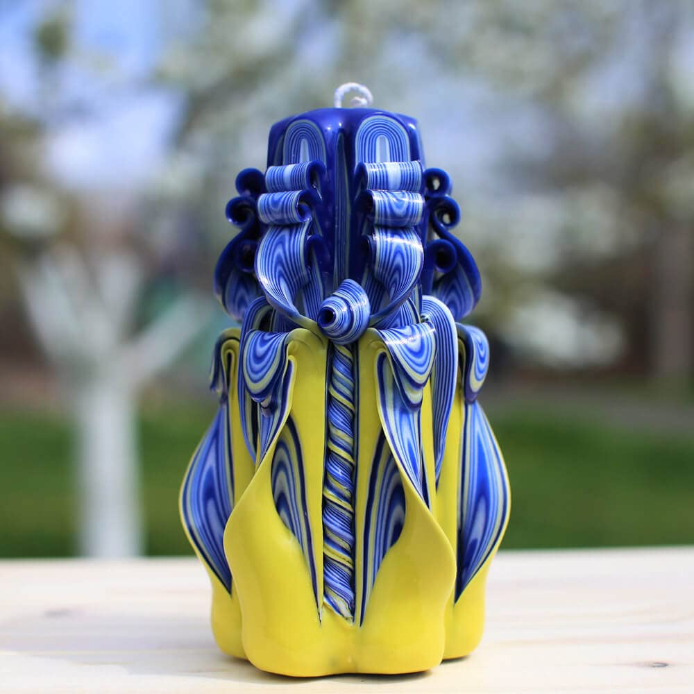 Hand Carved Candle 6.7”-Christmas Candle Gift- Candle for Home Dekor-Oscar Candles