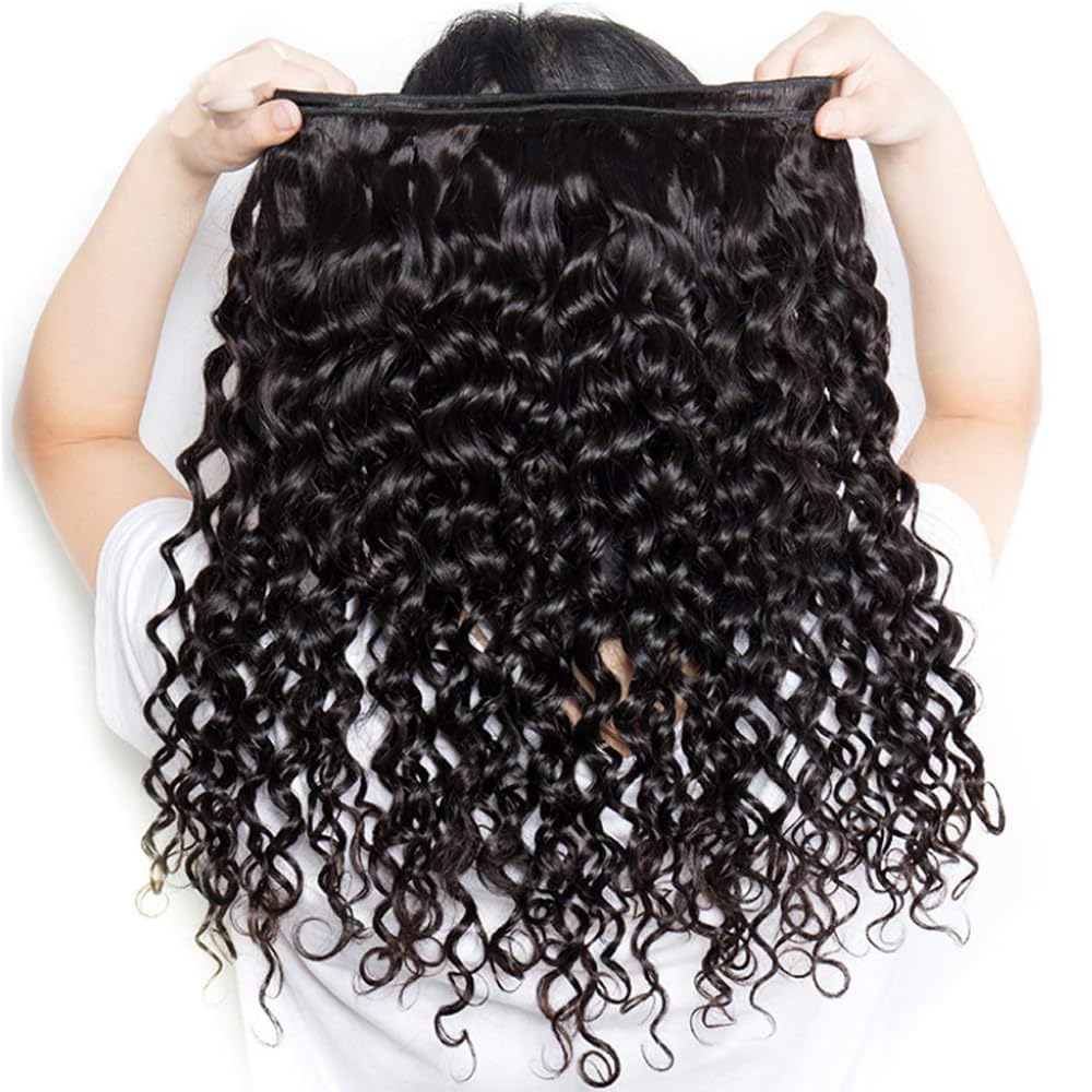 Manojos de cabello humano ondulado con ondas de agua, paquetes de cabello humano húmedo y ondulado, 100% sin procesar, extensiones de cabello humano