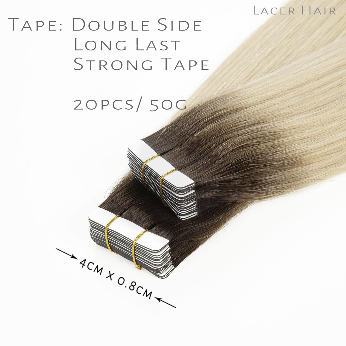 Lacerhair – Extensiones de cabello humano sin costuras de la mejor calidad, con Balayage y color degradado, de cabello humano 100% virgen, con cinta