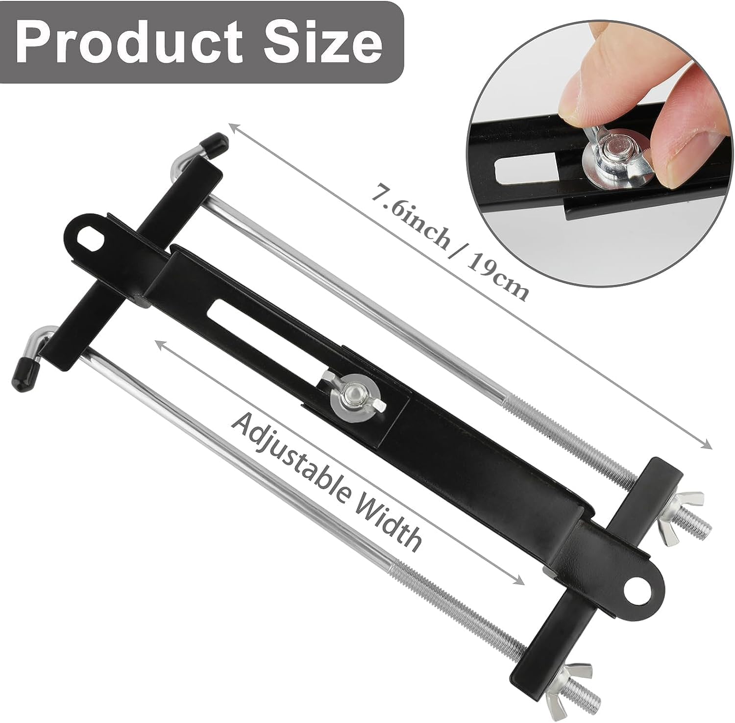 Soporte de retención de batería, paquete de 2 soportes ajustables para batería de automóvil, barra transversal universal de batería con perno en J,