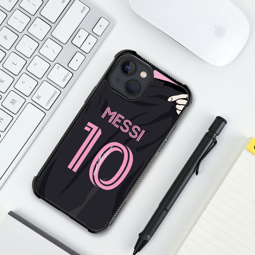 HenOK Funda compatible con iPhone 15 Plus, HS American Soccer Jersey 001, diseño retro con antideslizante, a prueba de golpes, protección de placa