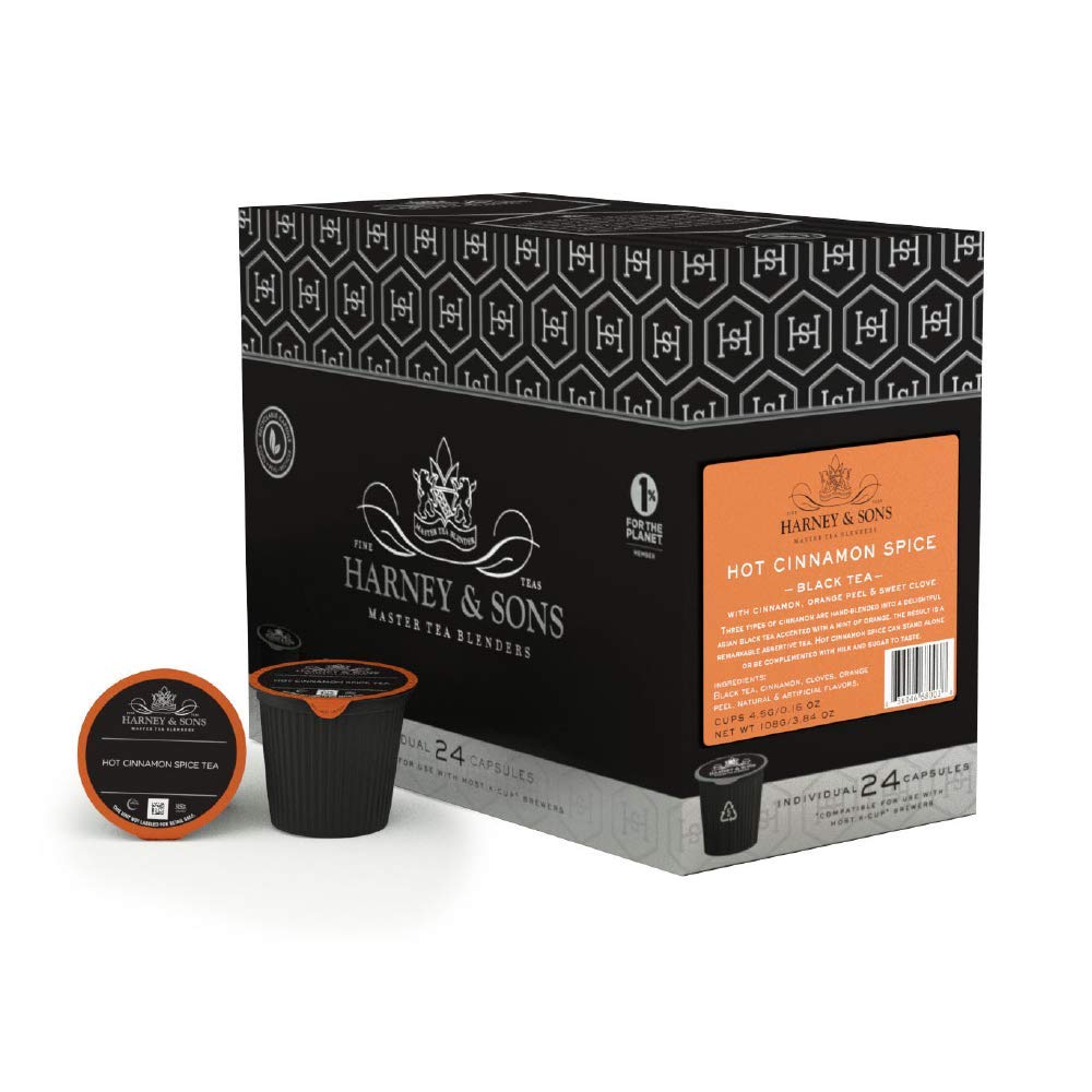Harney and Sons – Cápsulas de té de especias de canela caliente, 24 unidades