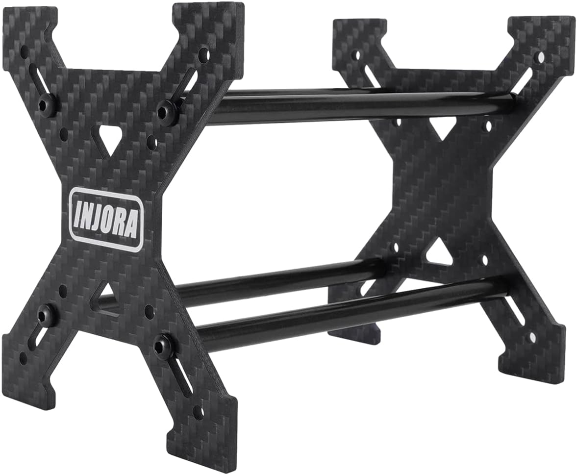 INJORA 1.0 “Rueda de neumáticos Rack de fibra de carbono Multi-Tire Storage Rack para SCX24 AX24 TRX4M FCX24 118 124 RC Crawler Car (negro)