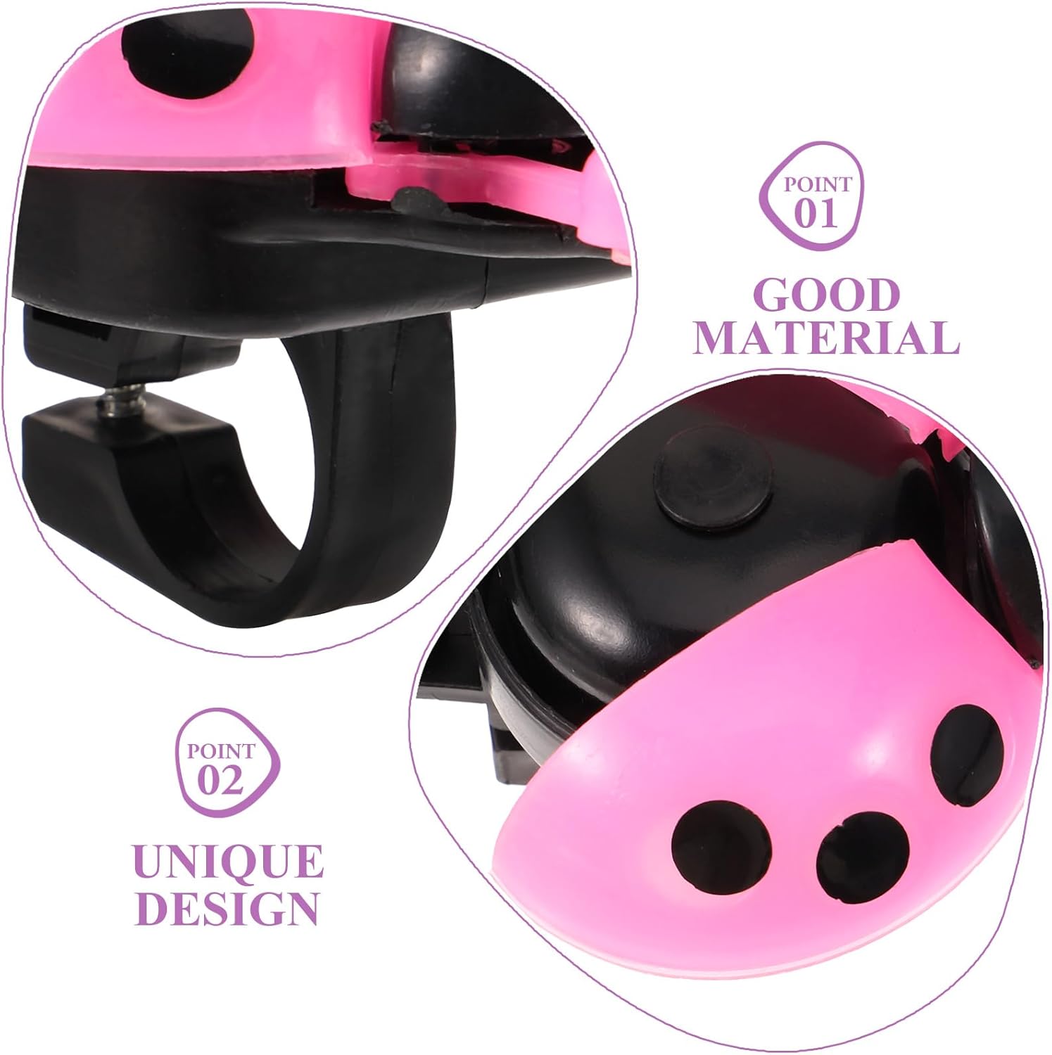 BESPORTBLE  Campana de plástico para bicicleta con forma de mariquita para niños, bicicleta, regalo para niños, color rojo