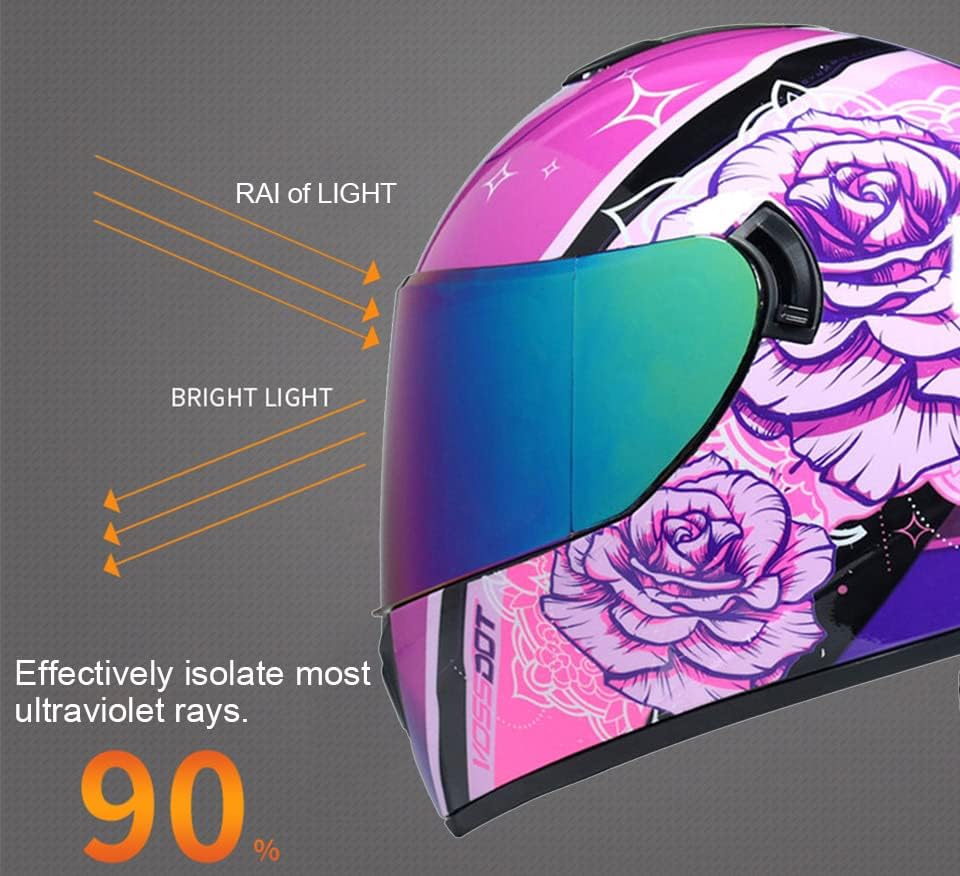 Casco de motocicleta de cara completa, aprobado por DOT, para motocicleta, ciclomotor, carreras de calle, casco de choque, hombres y mujeres