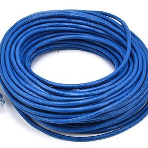 Monoprice 100FT 24AWG Cat6 550MHz UTP Ethernet Cable de red de cobre desnudo – azul Monoprice 100FT 24AWG Cat6 550MHz UTP Ethernet Cable de red de cobre desnudo – azul