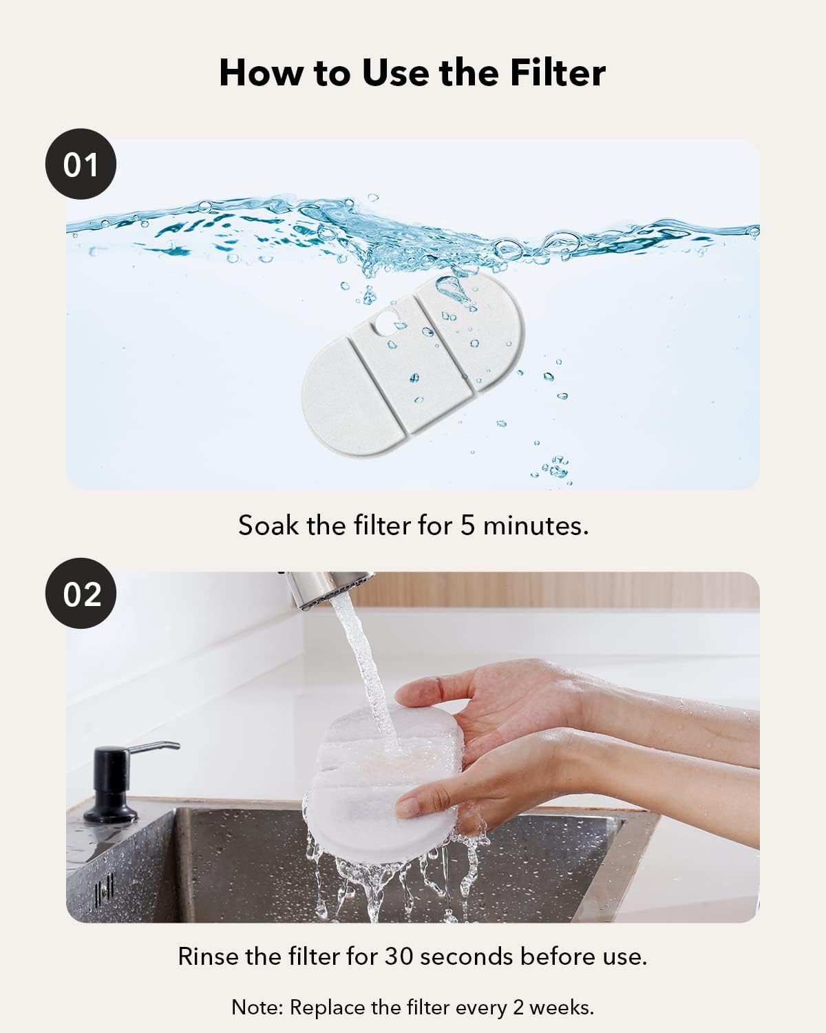 Fuente de agua de 71floz2.1L para gatos y perros, ultra silenciosa, sin BPA, dos modos de caudal y nivel de agua visible, cuenco de agua con 4