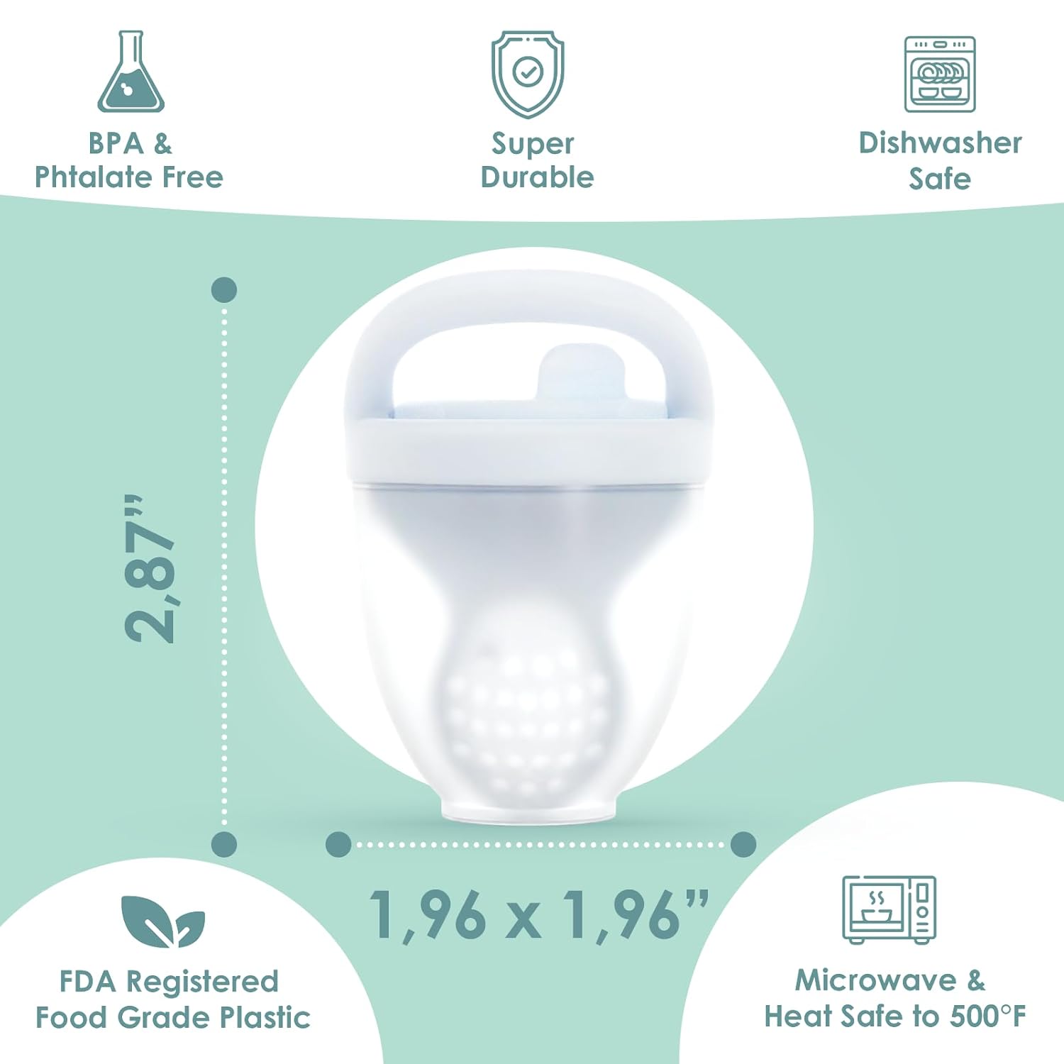 Nümi – Comedero para chupones para bebé, herramienta de dentición segura y conveniente para dispensar alimentos, mordedera de silicona sin BPA con