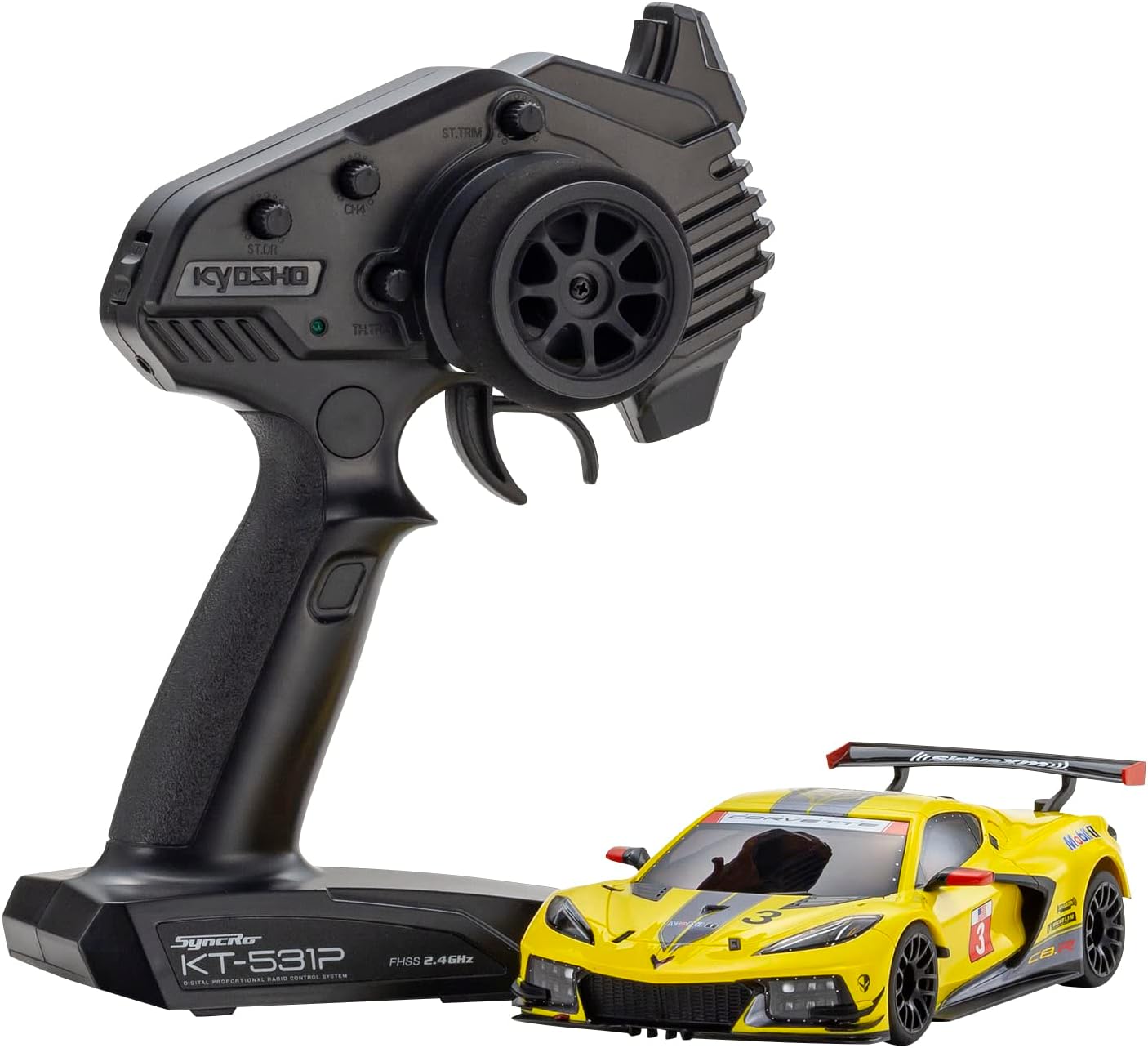 Kyosho MR-03 Mini-Z RWD ReadySet wCorvette C8.R (Yellow)