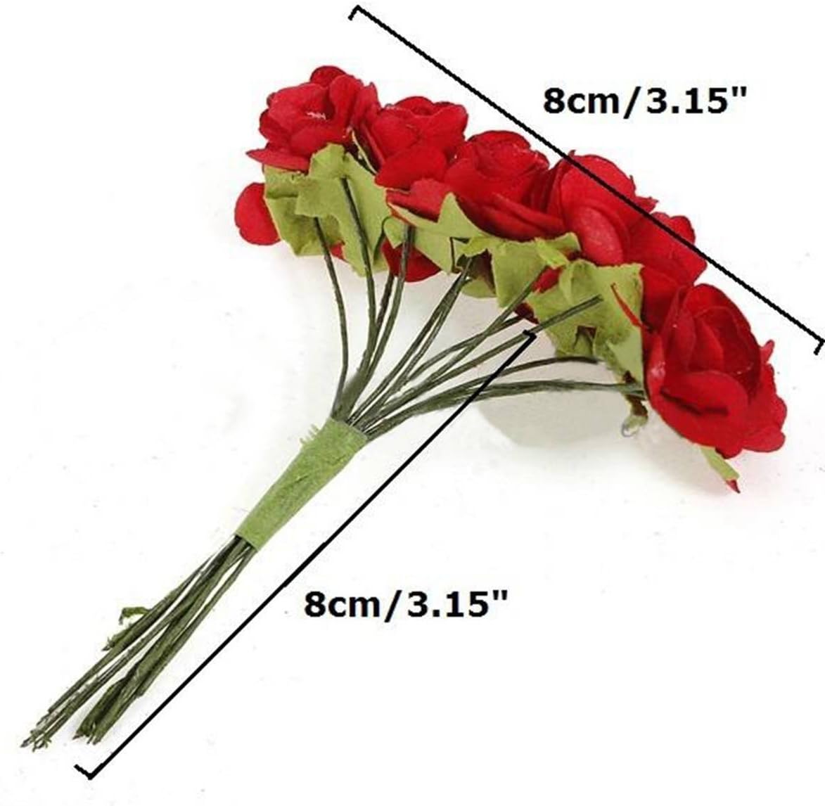 144pc hermoso papel artificial rosa flor boda tarjeta adorno (púrpura)