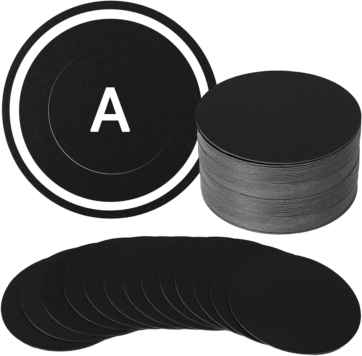 36 tarjetas redondas de papel kraft negro de 4 pulgadas, cartulina gruesa, portavasos, tarjetas de cartulina en blanco para pintura de mandala,