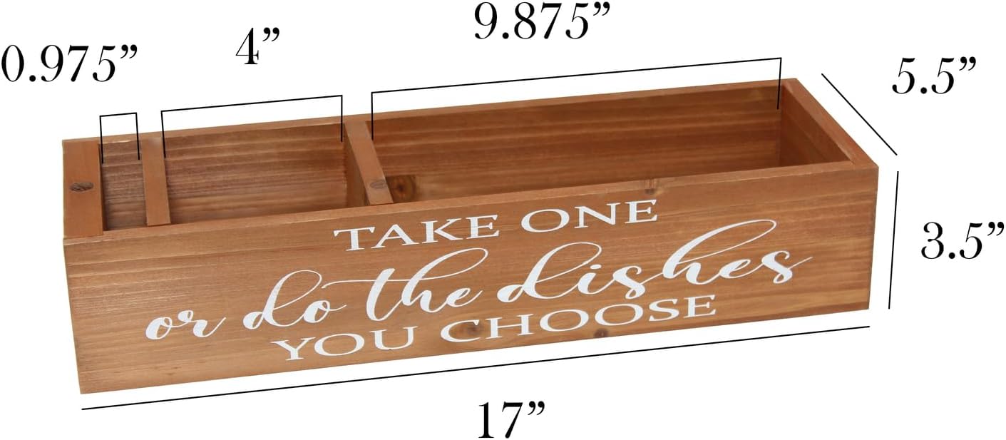 Elegant Designs HG2034-NWD – Organizador decorativo de madera para encimera de cocina con Take One or do The Platos… Elige una ranura blanca para