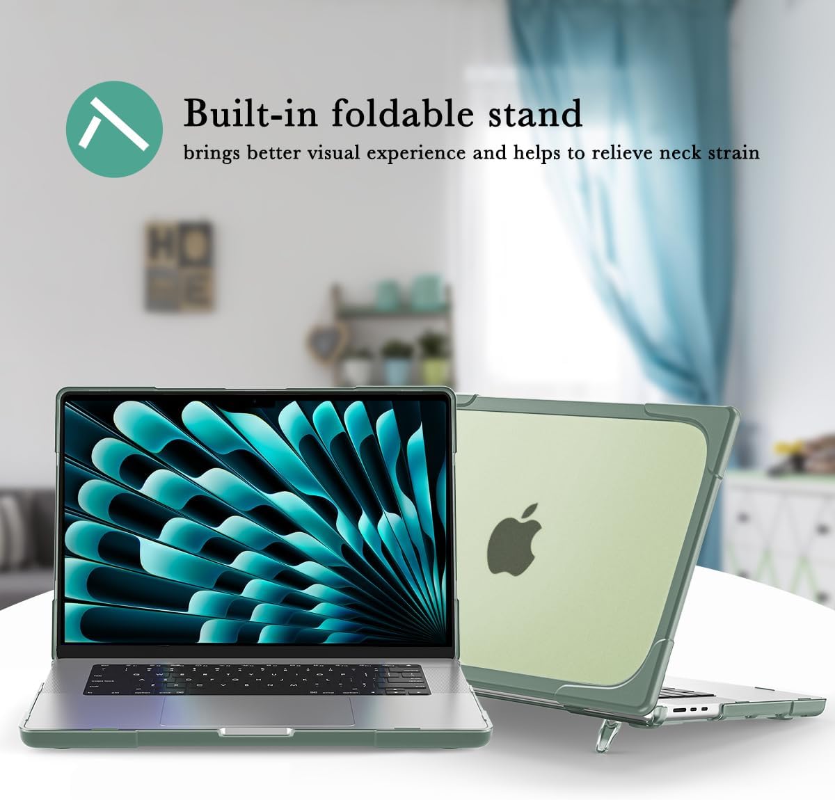 Mektron Funda resistente 2023 para MacBook Air de 15 pulgadas con chip M2 modelo A2941, funda rígida protectora a prueba de golpes de 15.4 pulgadas