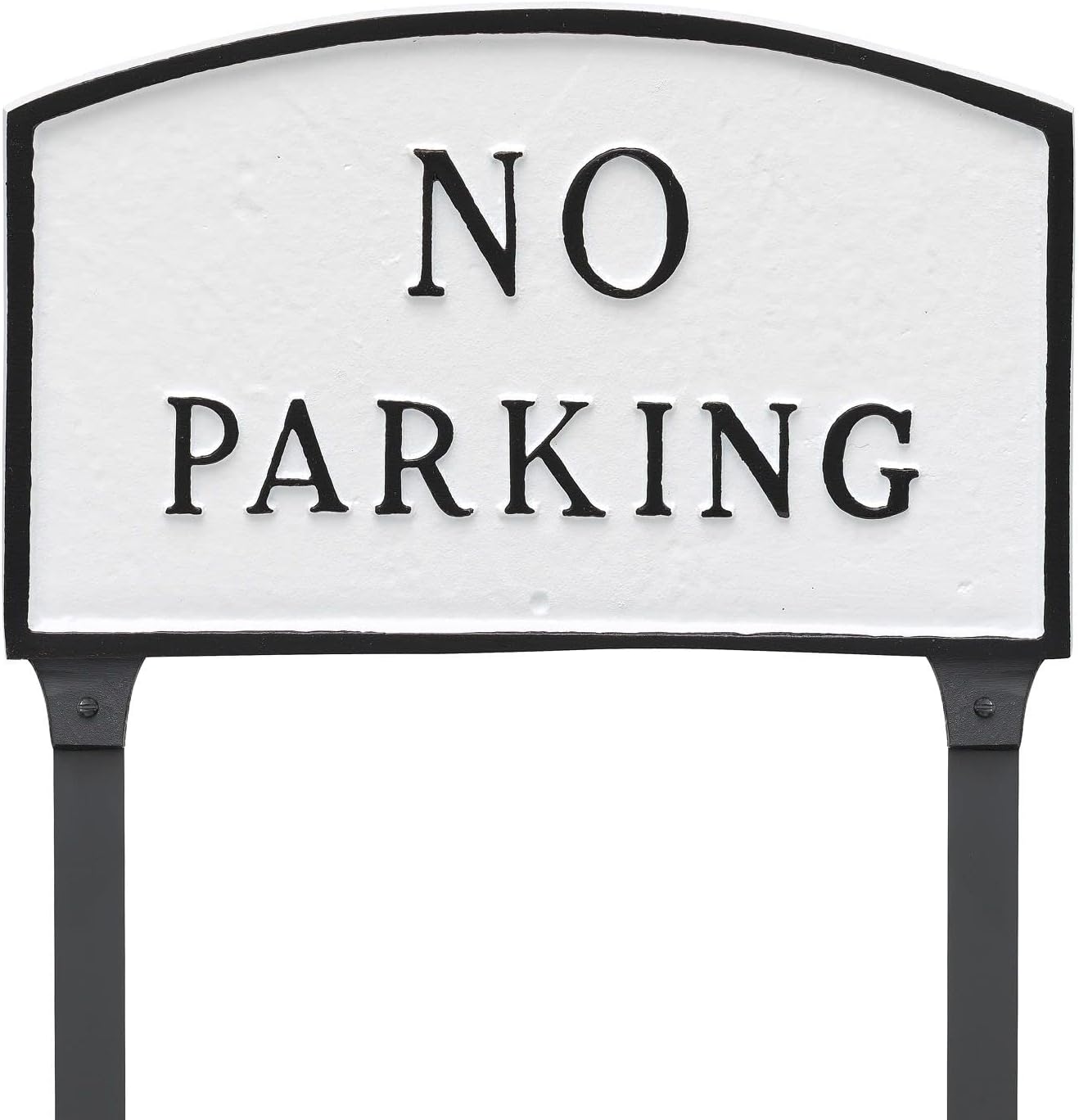 Placa de metal fundido sin arco de estacionamiento – Placa de exhibición de pared o césped – Letrero de estacionamiento de negocios – Aluminio
