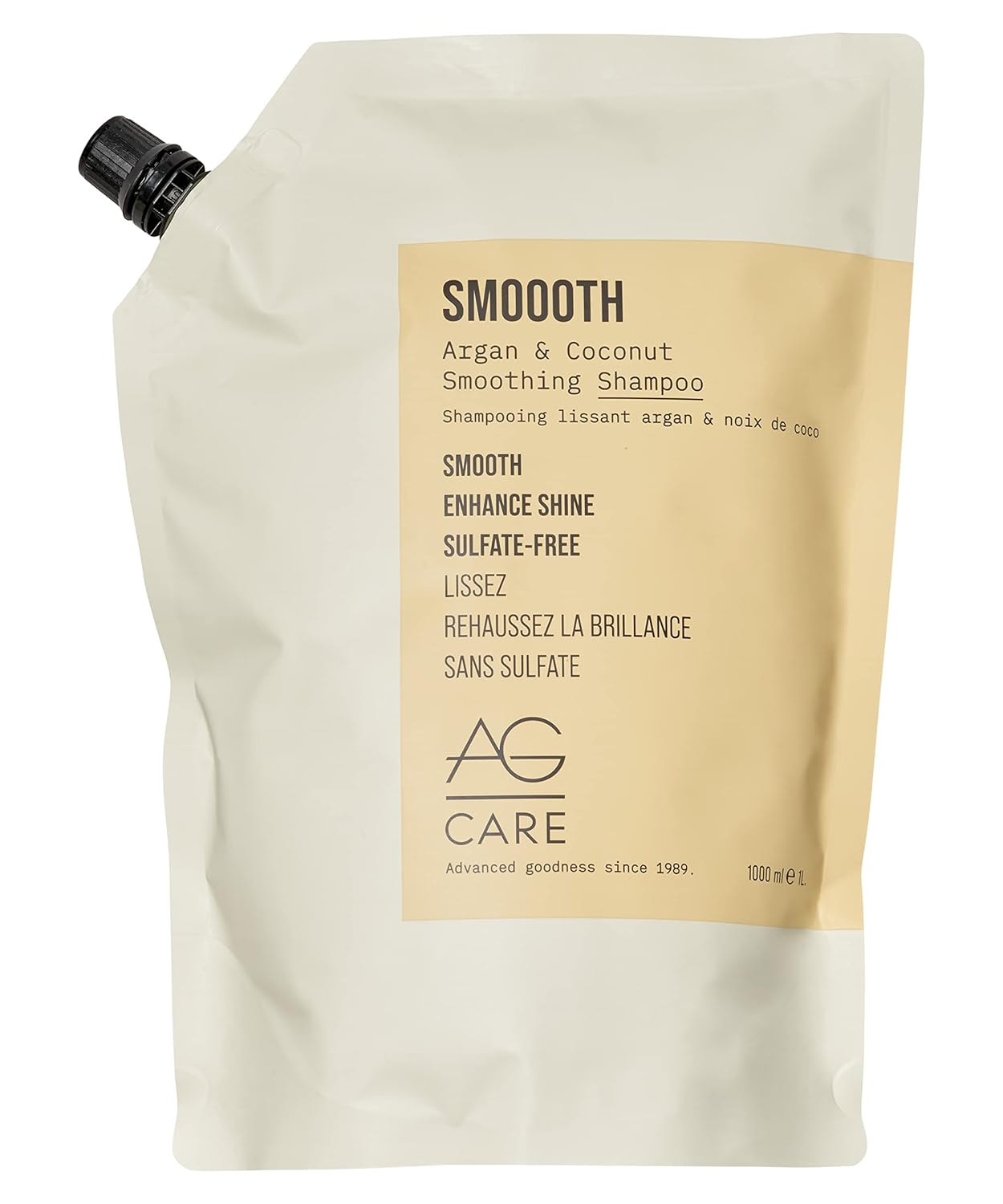 AG Care Smoooth Champú suavizante de coco, 33.8 onzas líquidas