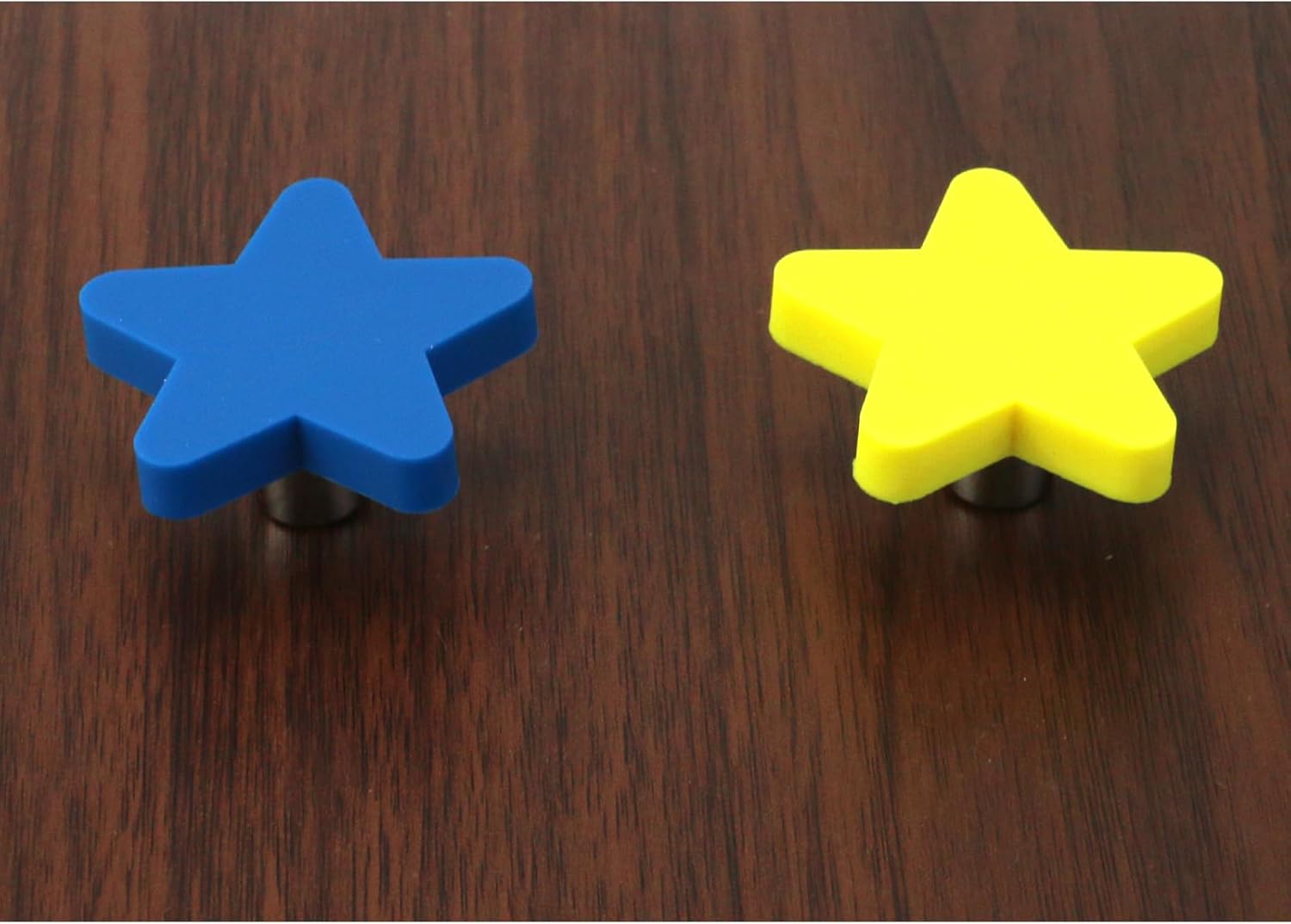 T Tulead Perillas de gabinete con forma de estrella, pomos de goma suave para muebles, pomos de cajón de dibujos animados, 4 unidades (azul +