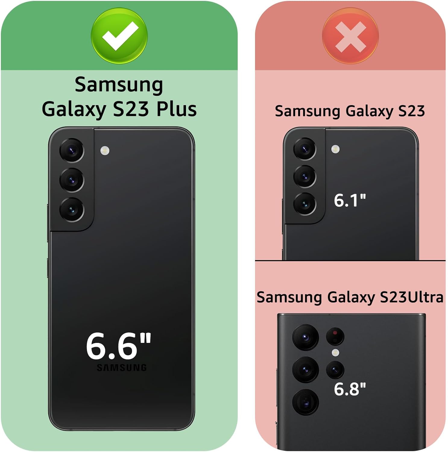 XcaseBar Funda tipo cartera para Samsung Galaxy S23 Plus con cremallera Bloqueo RFID Soporte para tarjeta de crédito, libro de folio con tapa Funda