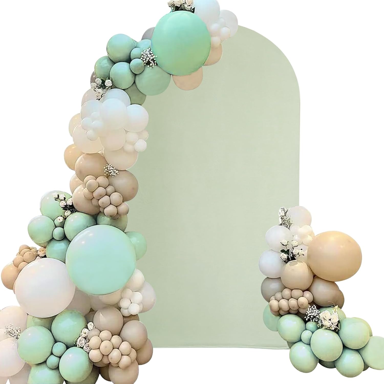 Cubierta de arco de boda ajustable de elastano de 7.2 pies, cubierta de fondo de arco verde salvia claro, cubierta de fondo redonda para boda,