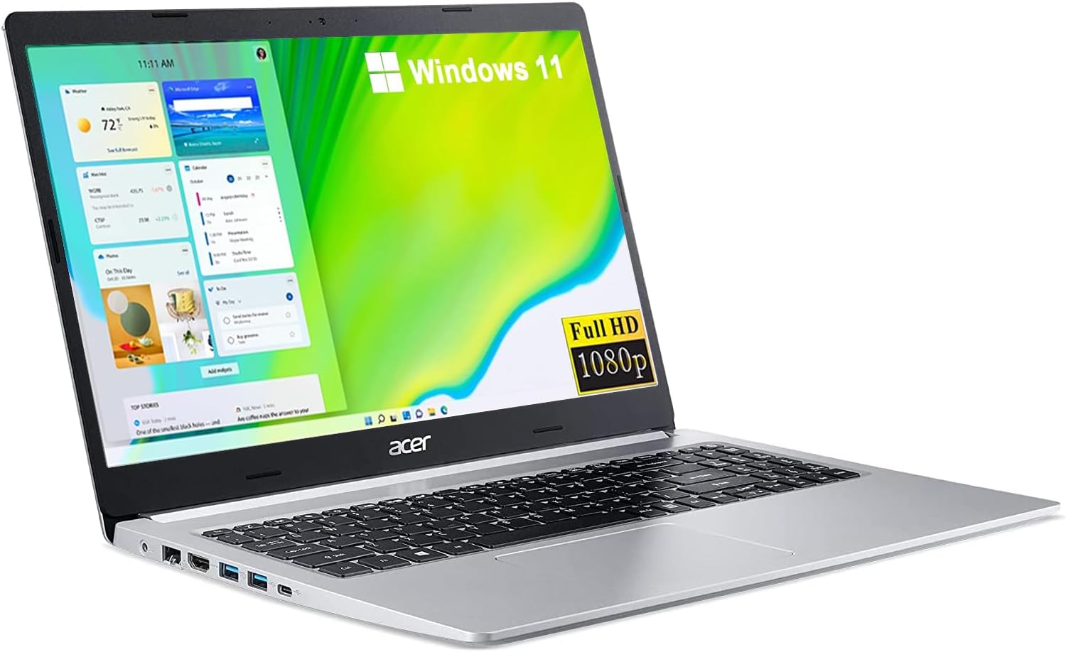 acer Aspire 5 A515-45 – Portátil delgado, pantalla IPS Full HD de 15.6 pulgadas, AMD Ryzen 5 5500U de 6 núcleos, gráficos AMD Radeon, 8 GB RAM 512