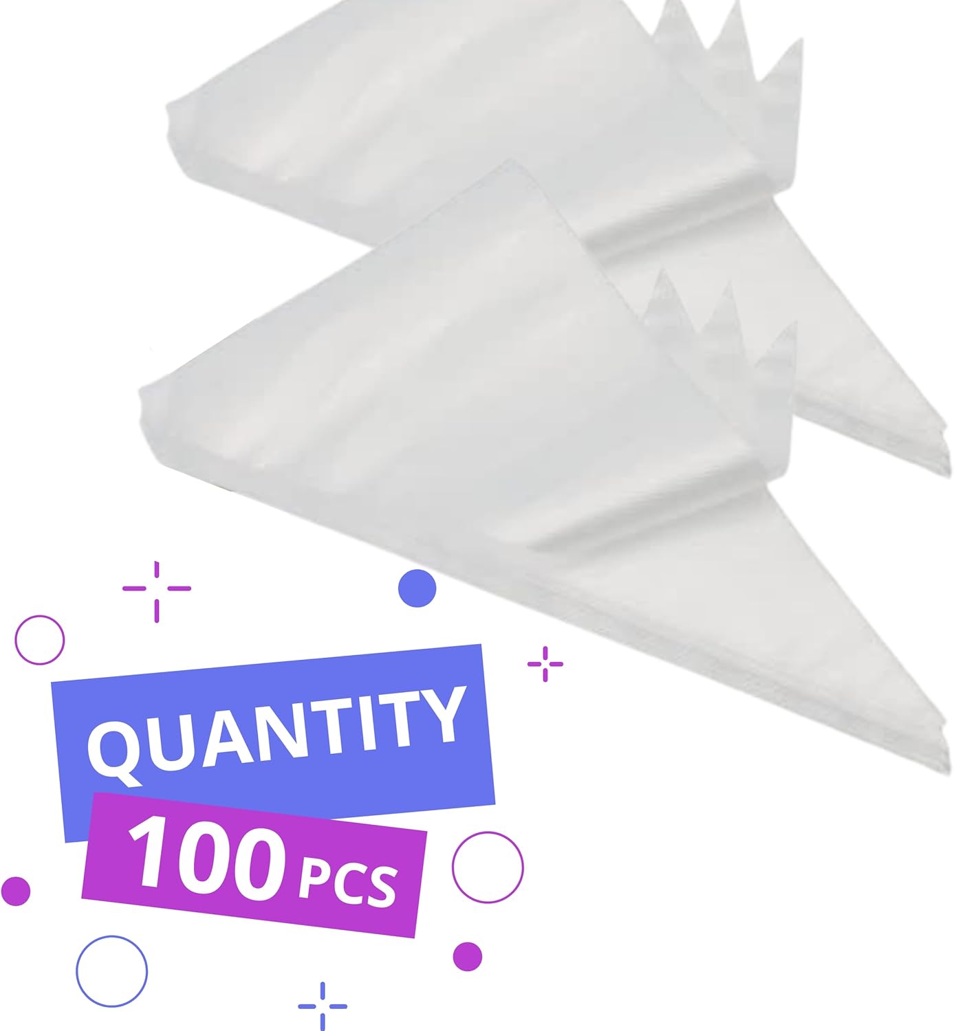 100 bolsas grandes desechables para tuberías  Bolsas de tuberías de glaseado de 21 pulgadas, bolsas de pastelería desechables de plástico