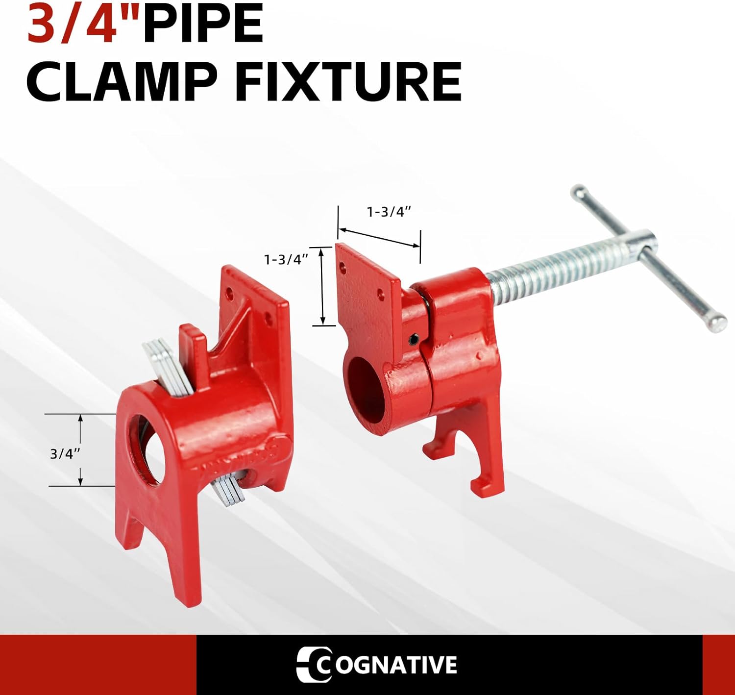 COGNATIVE Abrazaderas de tubo de 34 pulgadas para carpintería de hierro fundido resistente abrazaderas de tubo de liberación rápida con soporte para