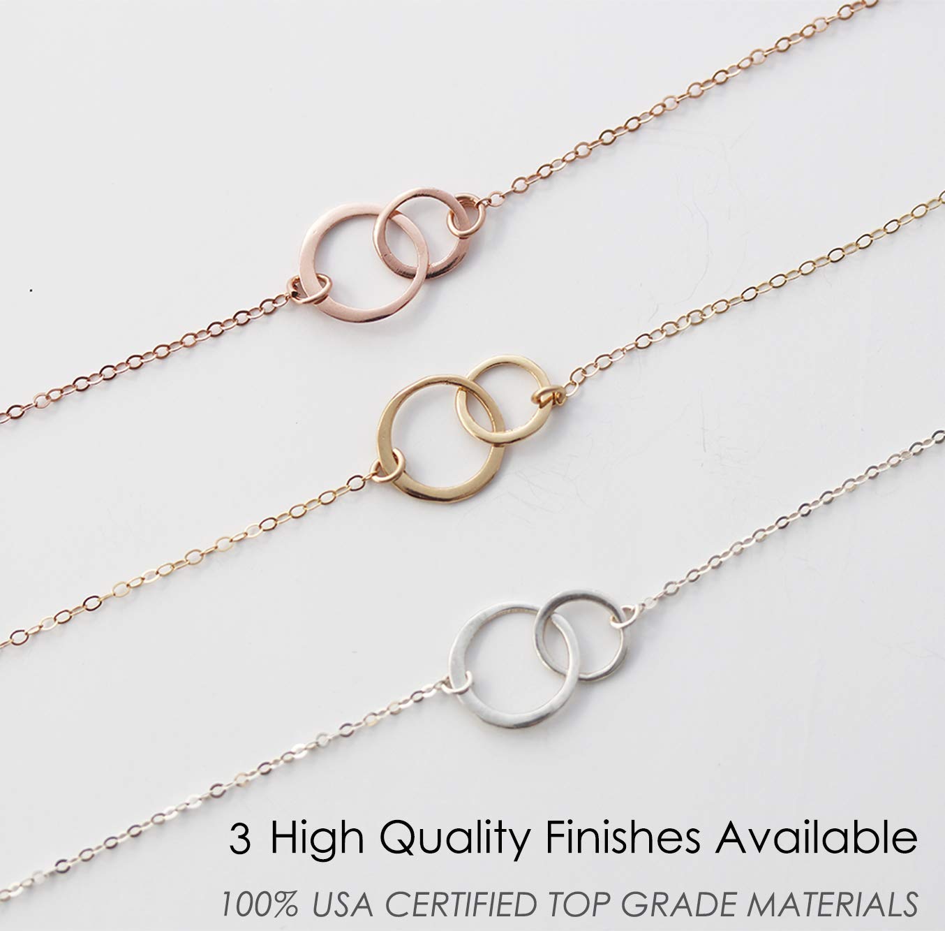 Bereavement Gifts for Loss of Father, Memorial Gifts, 2 Interlocking Circles Necklace with Meaningful Message
