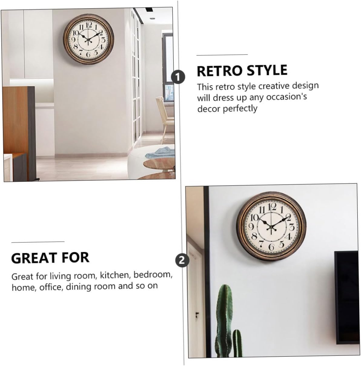 Wall Clock Retro Clock Quartz Clock Digital Clock Office Decor Clock for Office Rustic Decor Fashion Clock Candle Extinguisher Clip Reloj De Pared
