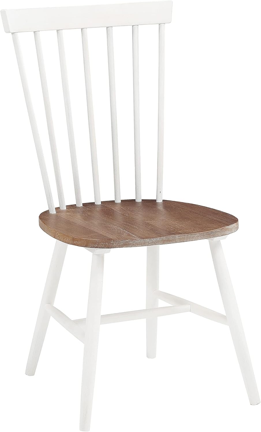 OSP Home Furnishings Eagle Ridge – Sillas de comedor tradicionales de madera maciza estilo Windsor, paquete de 2, color crema