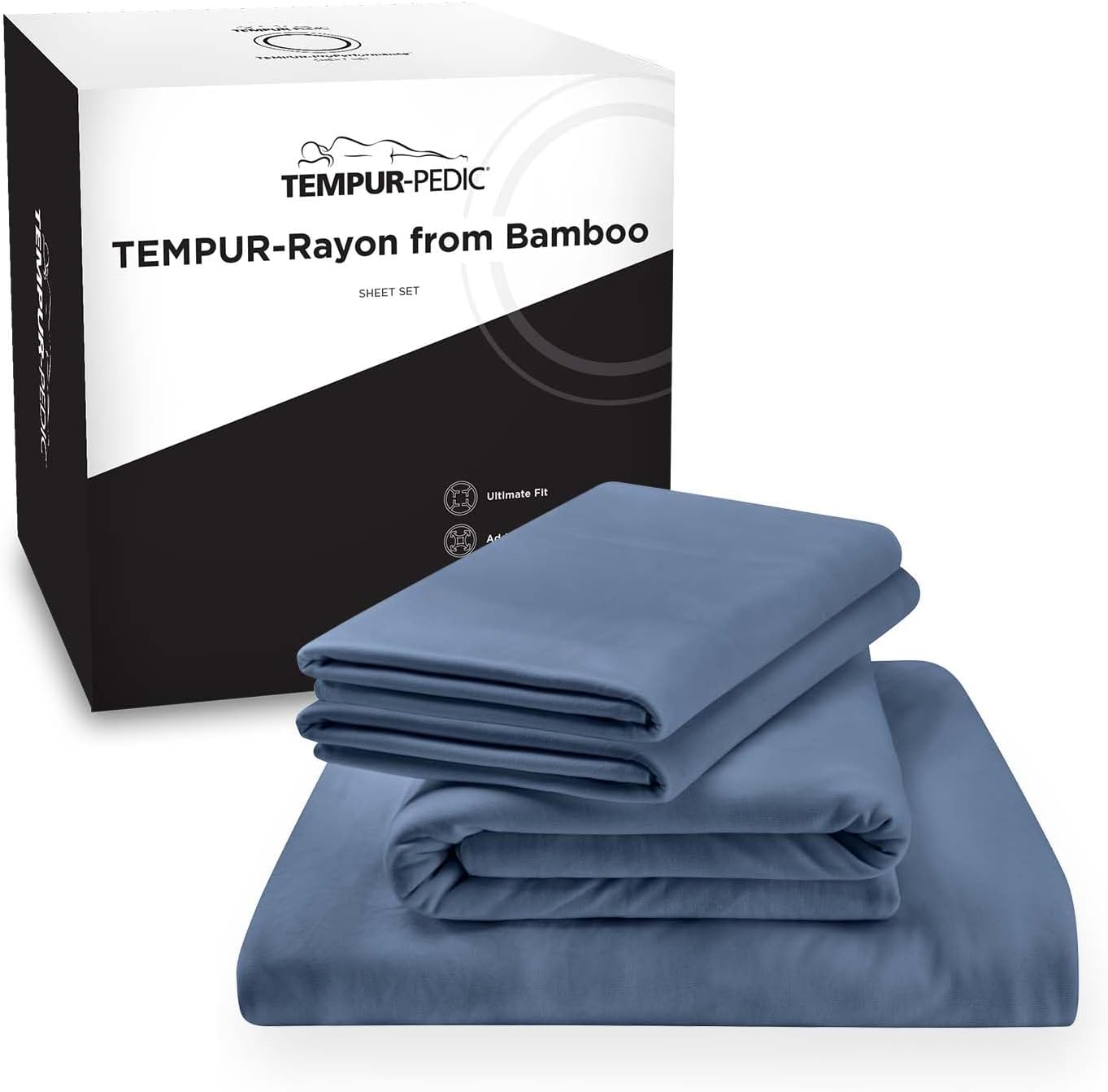 TEMPUR – Juego de sábanas de rayón de bambú, color gris frío, tamaño King