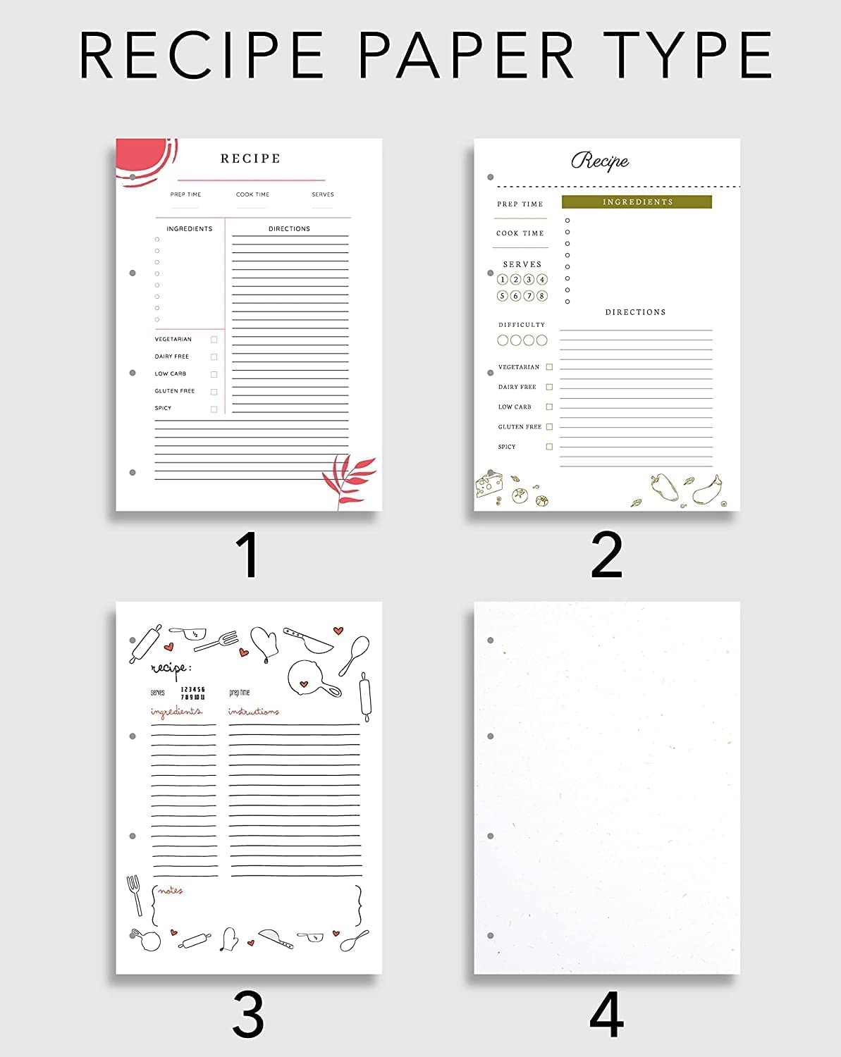 ENJOY THE WOOD Personalized Recipe Book Binder – Wooden Blank Family Cookbook Journal to Write in Your Own Recipes – Customized Recipe Binder,