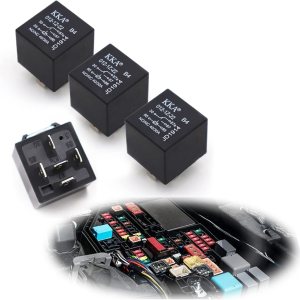 Paquete de 4 relés para automóvil, 12 V, 40 A, relé de 5 pines, interruptor de relé automático, repuesto para motor fuera de borda de automóvil y Paquete de 4 relés para automóvil, 12 V, 40 A, relé de 5 pines, interruptor de relé automático, repuesto para motor fuera de borda de automóvil y