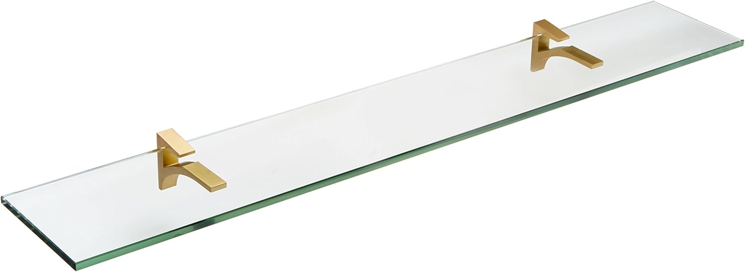 Spancraft Glass C-8×18- Cardinal Estante de cristal negro, 8.0 x 18.0 pulgadas, color negro, C-6×21-Brushed Bronze