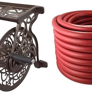 Liberty GARDEN 704 – Carrete decorativo de aluminio fundido para manguera de jardín, soporta manguera de 125 pies de 58 pulgadas, manguera de jardín Liberty GARDEN 704 – Carrete decorativo de aluminio fundido para manguera de jardín, soporta manguera de 125 pies de 58 pulgadas, manguera de jardín