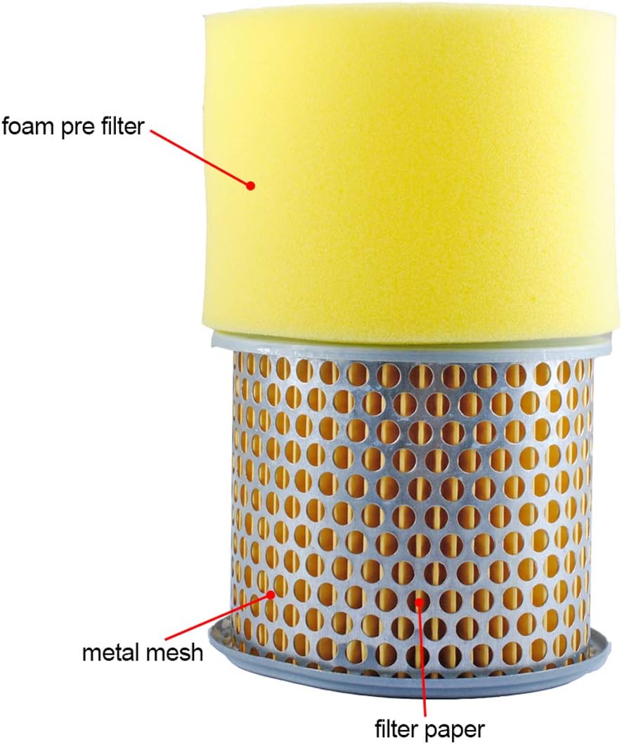 Poweka Filtro de aire apto para motor GX390 GX340 13HP y 11HP con prefiltro de espuma. Reemplazar 17210-ZE3-505 17210-ZE3-010