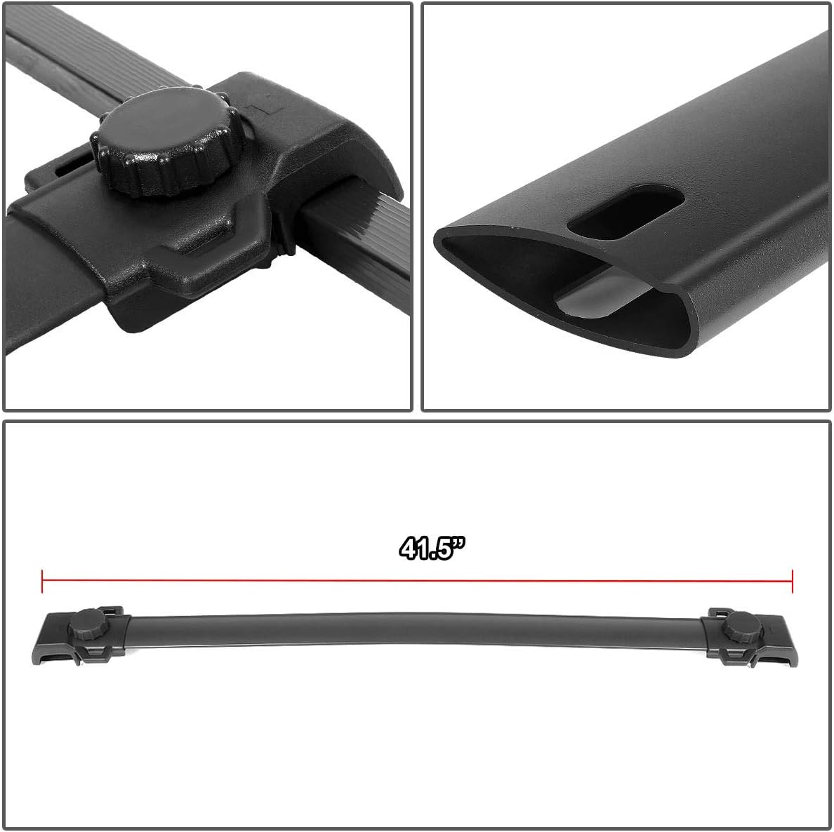 DNA MOTORING PT-ZTL-8082 – Par de barras transversales de aluminio para techo de automóvil, compatibles con Jeep Patriot 07-17, color negro