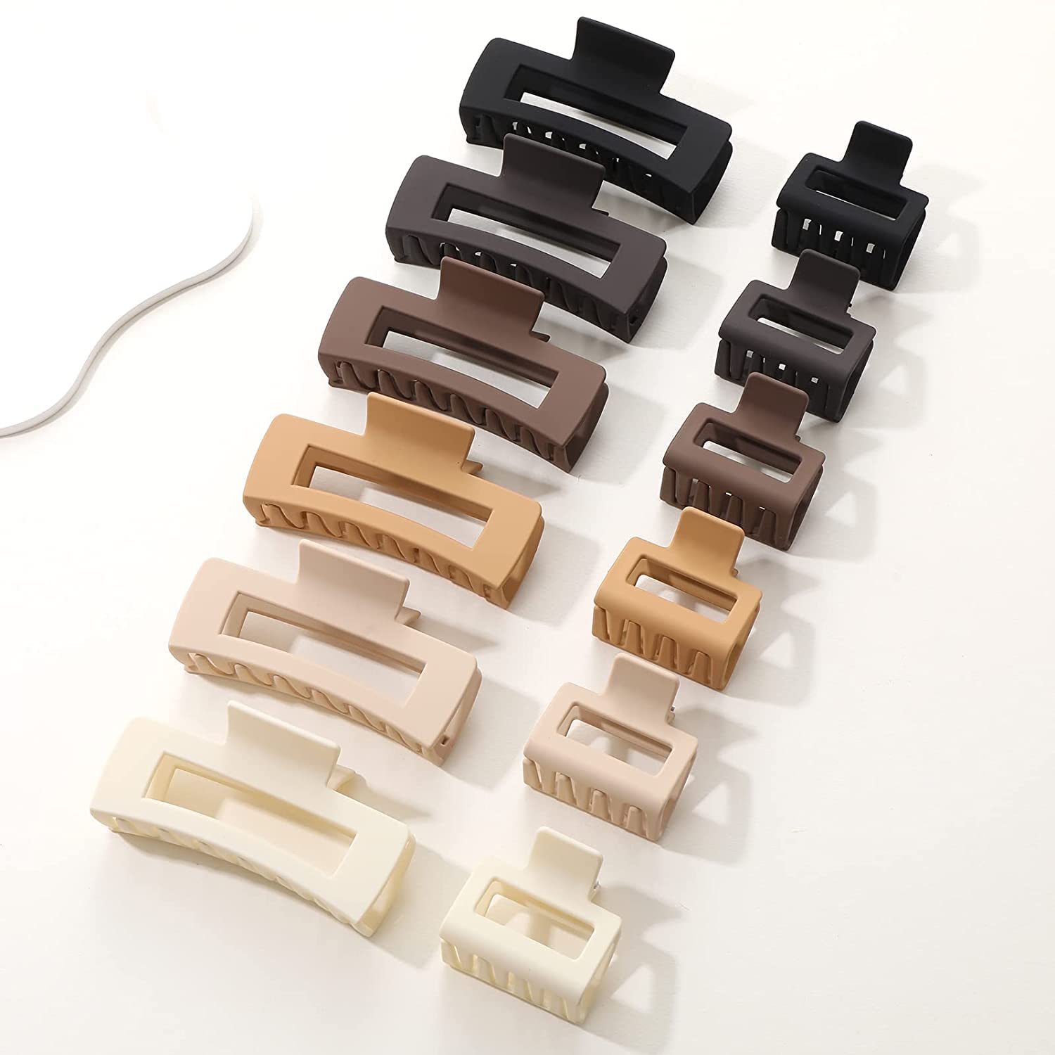 Paquete de 12 pinzas para el cabello grandes de color brillante, pinzas para el cabello para mujeres y niñas, pinzas de pelo de agarre fuerte para