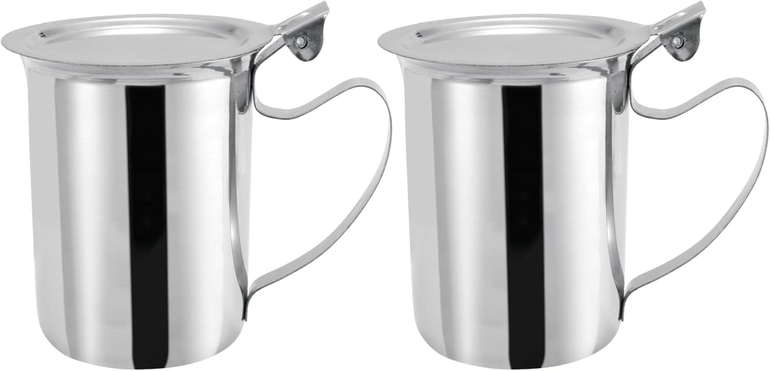 Soro Essentials – Juego de 2 – Crema apilable de acero inoxidable de 10 onzas – Mini jarra para servir leche, café, crema, aderezo de ensalada,