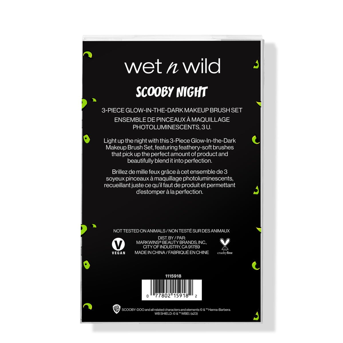 wet n wild Scooby Doo Collection Scooby Night – Juego de brochas de maquillaje (3 piezas)