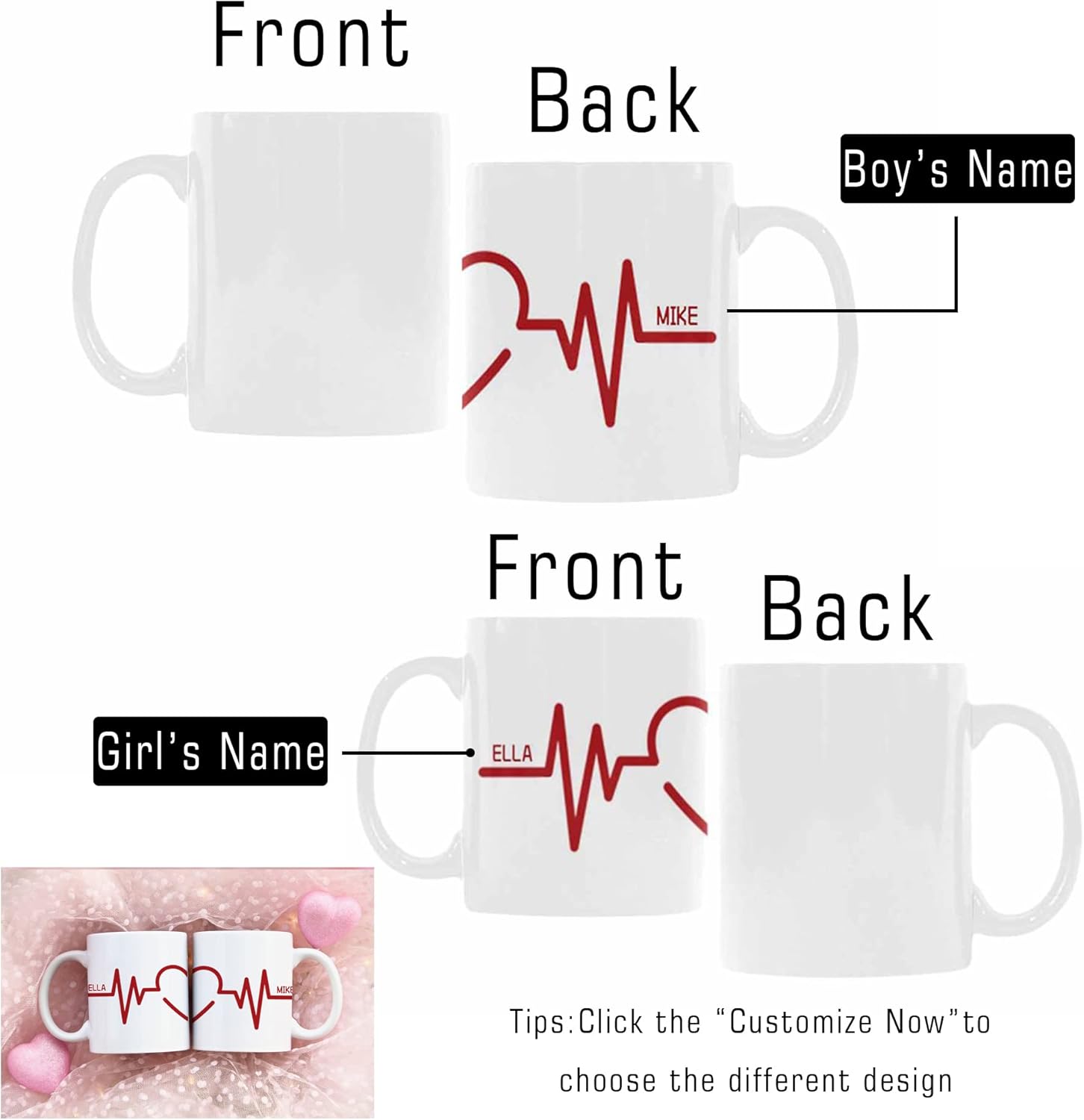 Taza de café personalizada para el día de San Valentín, regalos para él y ella, para novio, novia, taza divertida personalizada para pareja, regalo