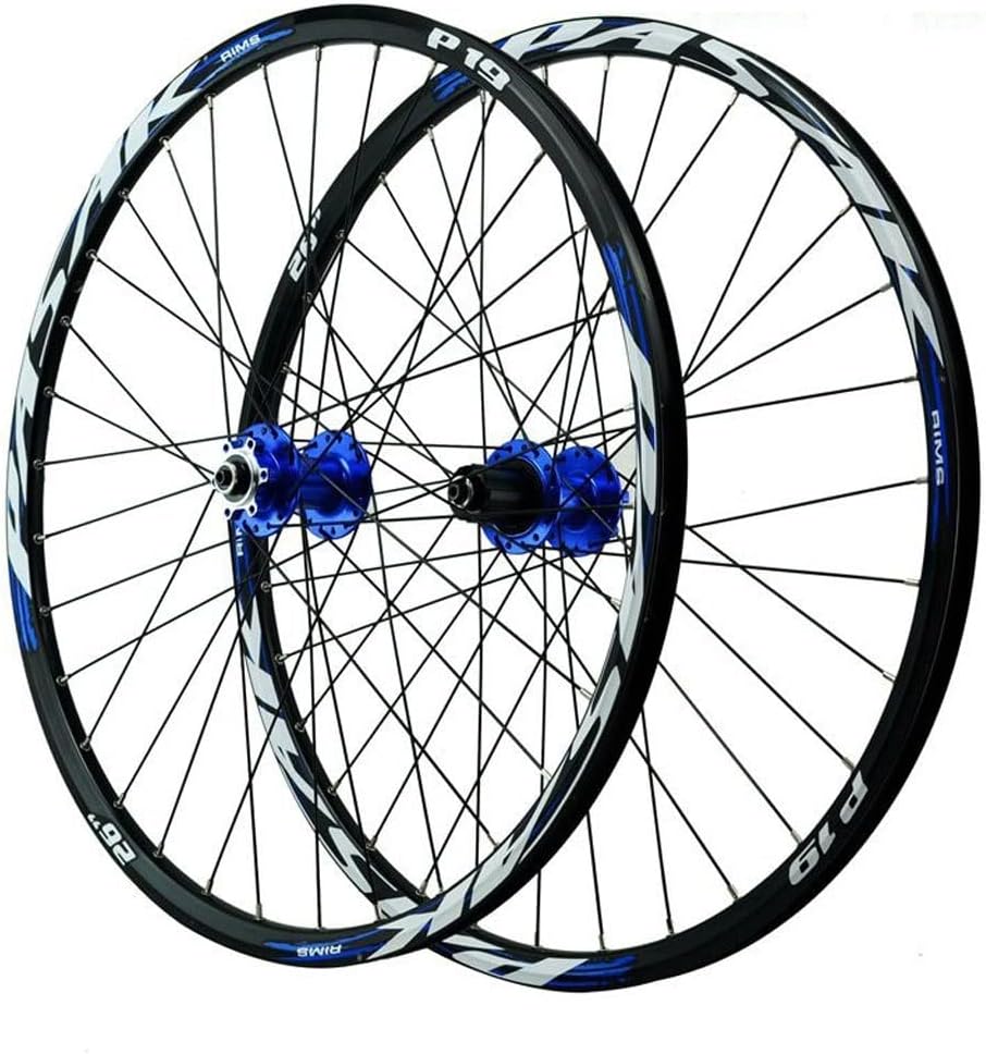 LvTu Juego de ruedas para bicicleta de montaña, ruedas de 2627.529 pulgadas, rueda de rodamiento sellada con freno de disco de aleación de 7-12