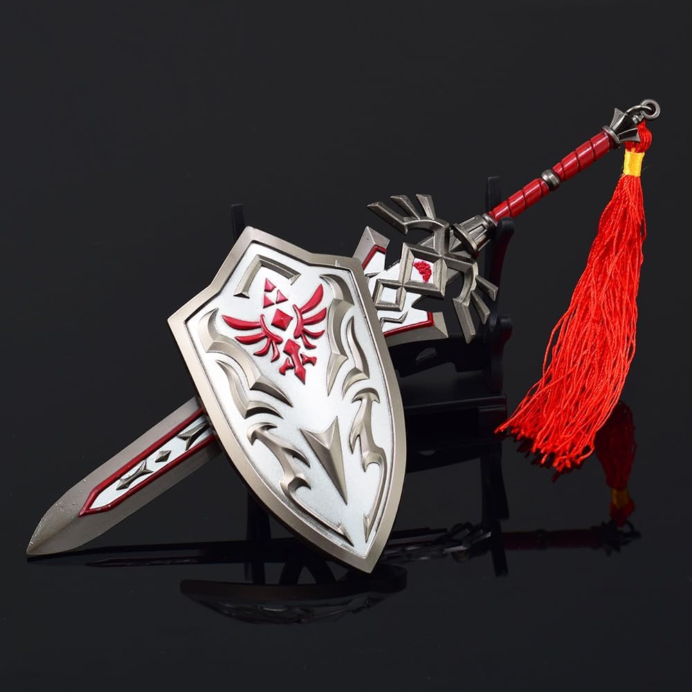 Superbuybox Legend of Zelda Link Arma Espada Daga Sheild Figura de acción Colección de Juego Decoración de Escritorio Habitación Mochila Colgante