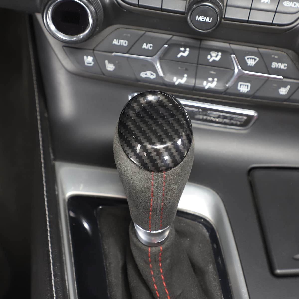 Accesorios interiores para Chevrolet Corvette C7 2014-2019, accesorios de ajuste de cubierta de la cabeza de la palanca de cambios, accesorios