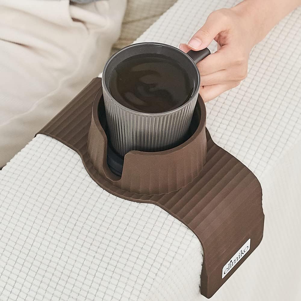 Elimiko – Soporte de silicona para bebidas para sofá con soporte de taza grande mejorado, para tazavasobebidacafébotellalatas, regalos para mamá,