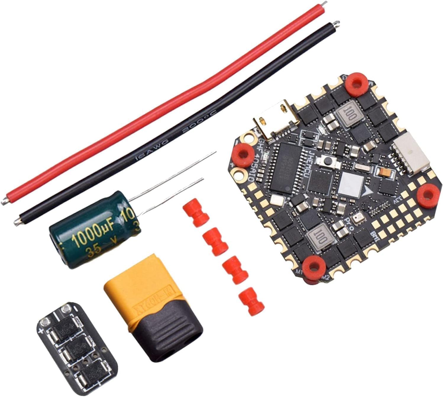 GHF405AIO-BMI F405 Controlador de vuelo W5V 10V BEC incorporado 40A BLHELI_S 2-6S 4 en 1 ESC 25.5X25.0.197 in para FPV Drone