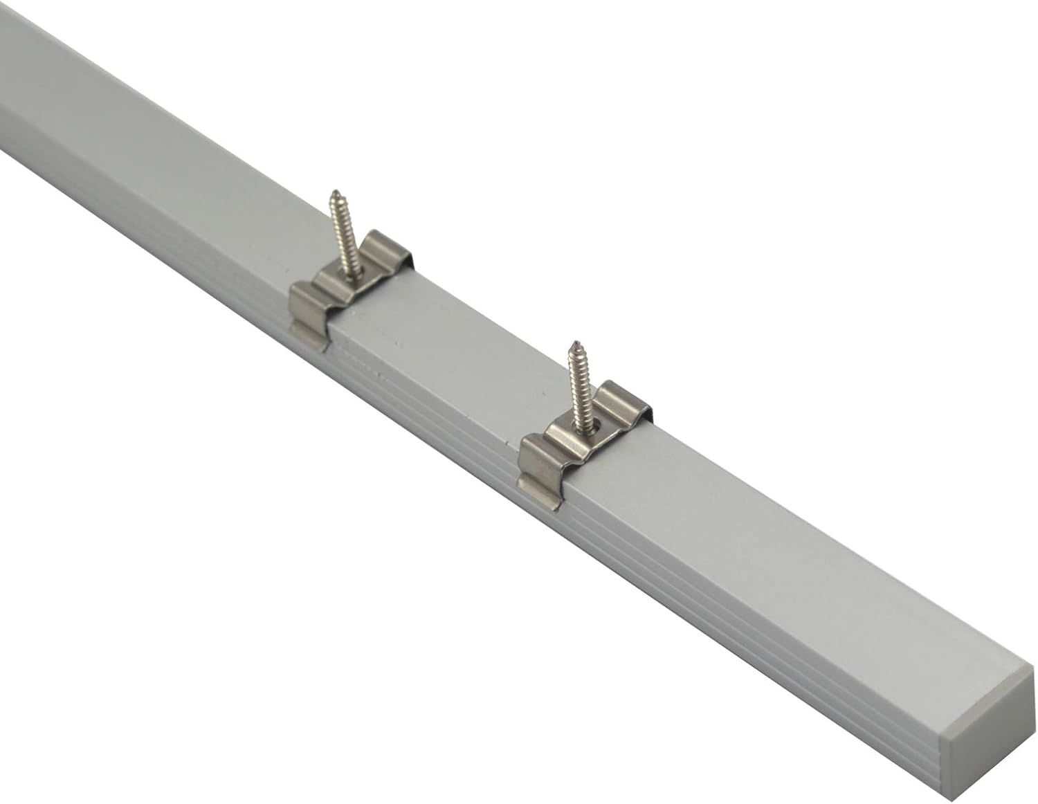 Paquete de 10 canales de aluminio LED en forma de U de tamaño grande de 3.3 pies con cubierta lechosa, tapas finales y clips de montaje, perfil de